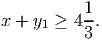           1-
x + y1 ≥ 43 .
           