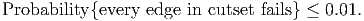 Probability {every edge in cutset fails} ≤ 0.01.
      